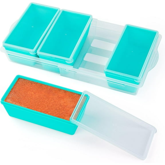 Sparklane BPA-Free Silicone Freezer Molds with Base, Individual 4-Pack 2-Cup Portion Soup Cubes Freezer Tray with Lids for Food Storage,Oven&Dishwasher Safe, Silicone Freezer Containers for Meal Prep