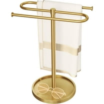 Sparklane - Bathroom Hand Towel Holder Stand Gold, S-Shape Countertop Towel Standing, Stainless Steel Towel Rack Bar Holds 2 Towels for Kitchen