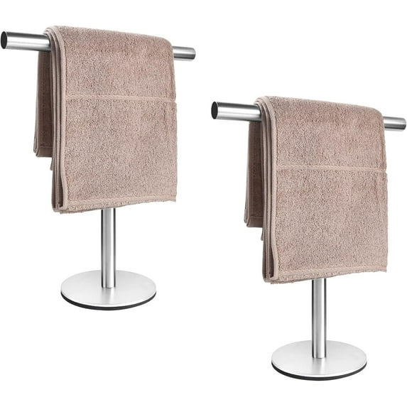 Sparklane - Bathroom Hand Towel Holder Stand,T-Shape Hand Towel Holder Stand SUS304 Stainless Steel for Bathroom,Kitchen or Vanity Countertop(2Pack)