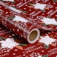 thumbnail image 1 of Sparklane Christmas Wrapping Paper Roll - Red Flower & Merry Christmas Letter Pattern for Holiday, Party - 17 inches x 32.8 Feet (46.45 sq.ft.), 1 of 14