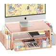 thumbnail image 1 of Sparklane - Desk Organizers and Accessories, 2-Tier Computer Monitor Stand with Drawer and 2 Pen Holders, Laptop Stand, Office Desk Accessories for Office Supplies, Rose Gold, 1 of 14