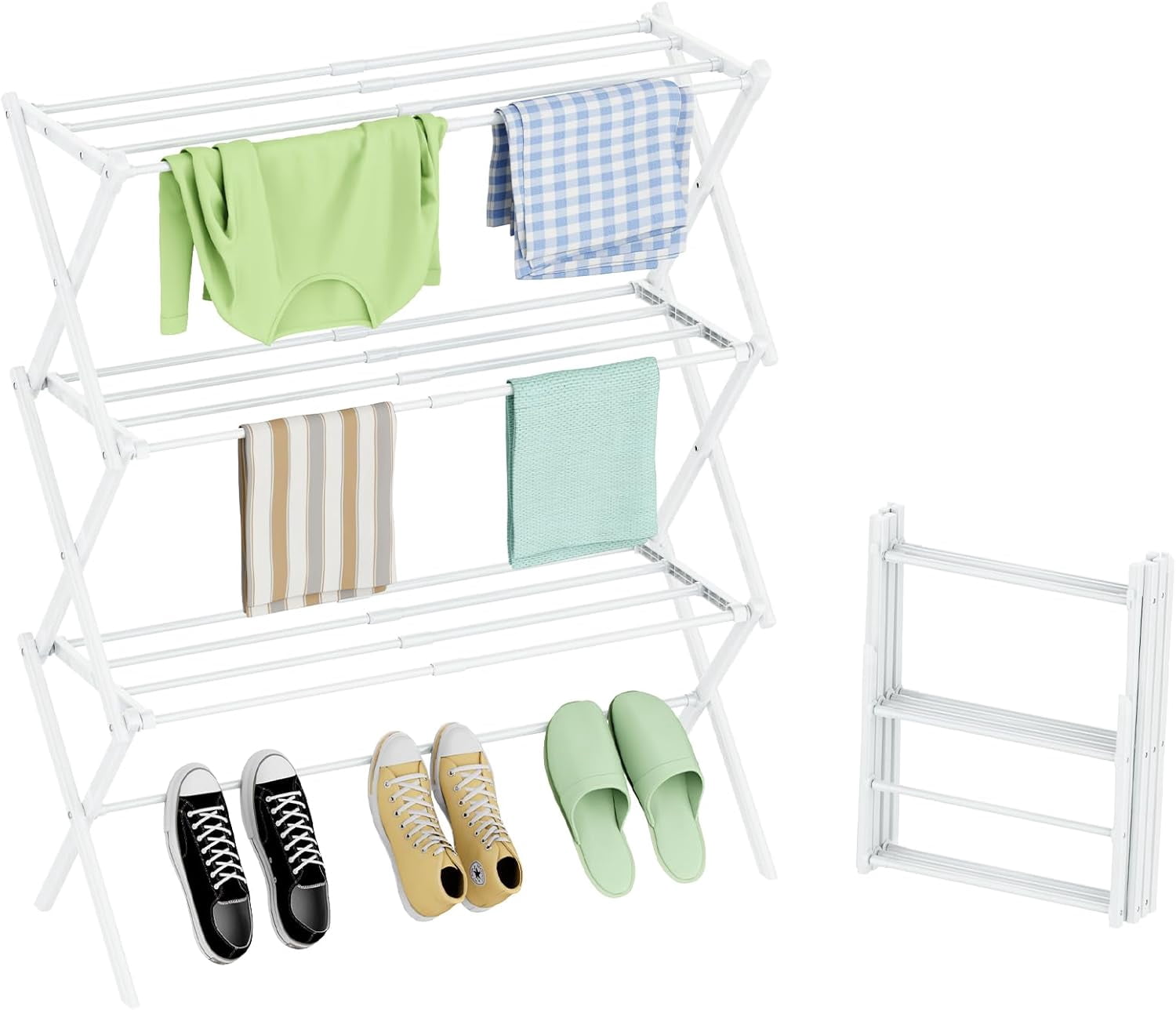 Cover All Drying Rack Sparklane - Foldable Drying Rack Clothing, 3-Tier Clothes Drying Rack ...