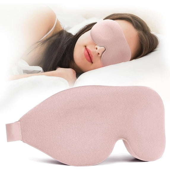 Sparklane - Sleep Mask for Back and Side Sleeper, Block Out Light, Luxury Sleeping Eye Mask of 3D Night Blindfold, Zero Pressure Breathable Travel Eye Cover Pink