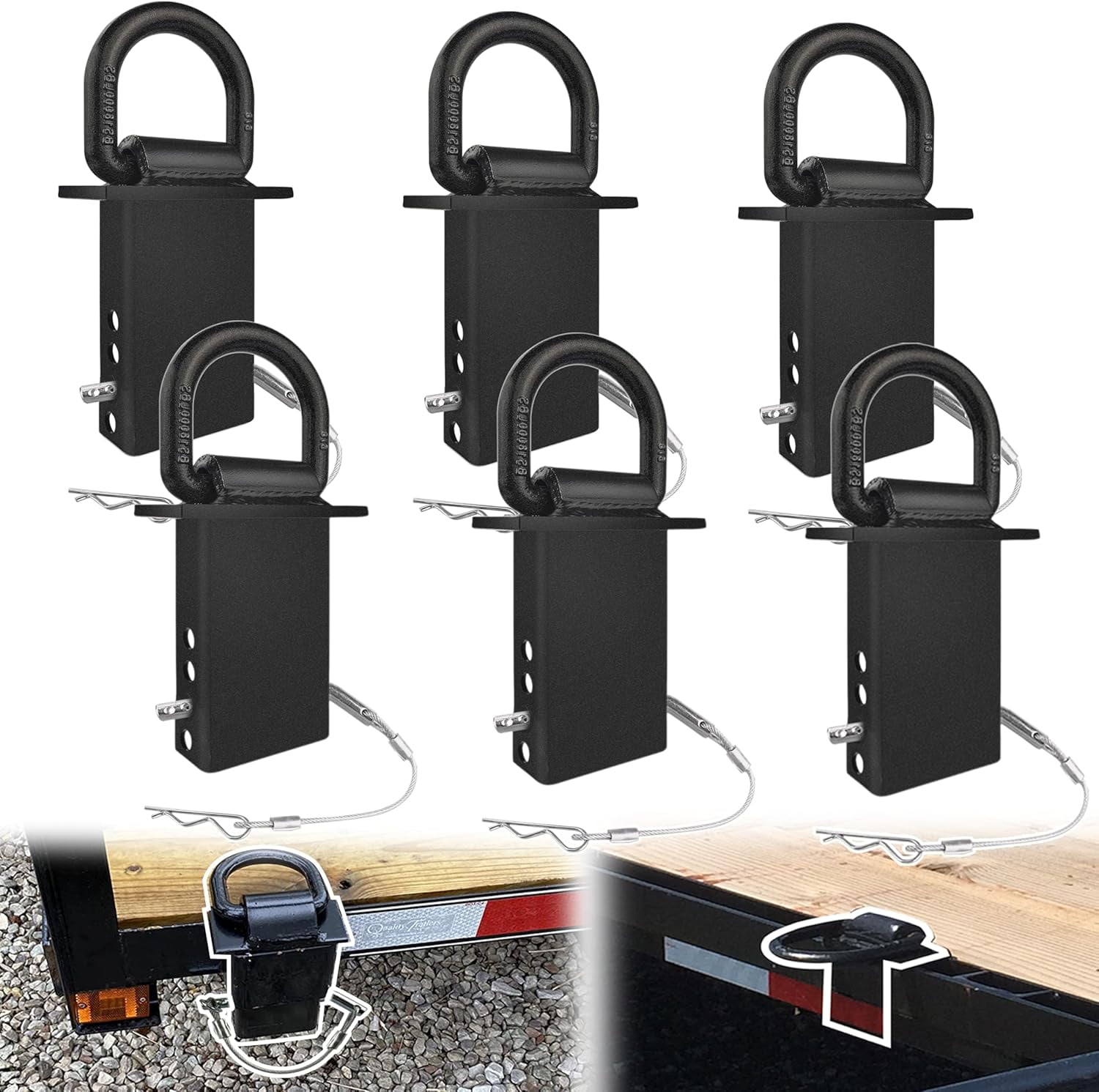 Sparklane -Stake Pocket D Rings 6pcs 18000lbs Heavy Duty D-Ring Tie ...