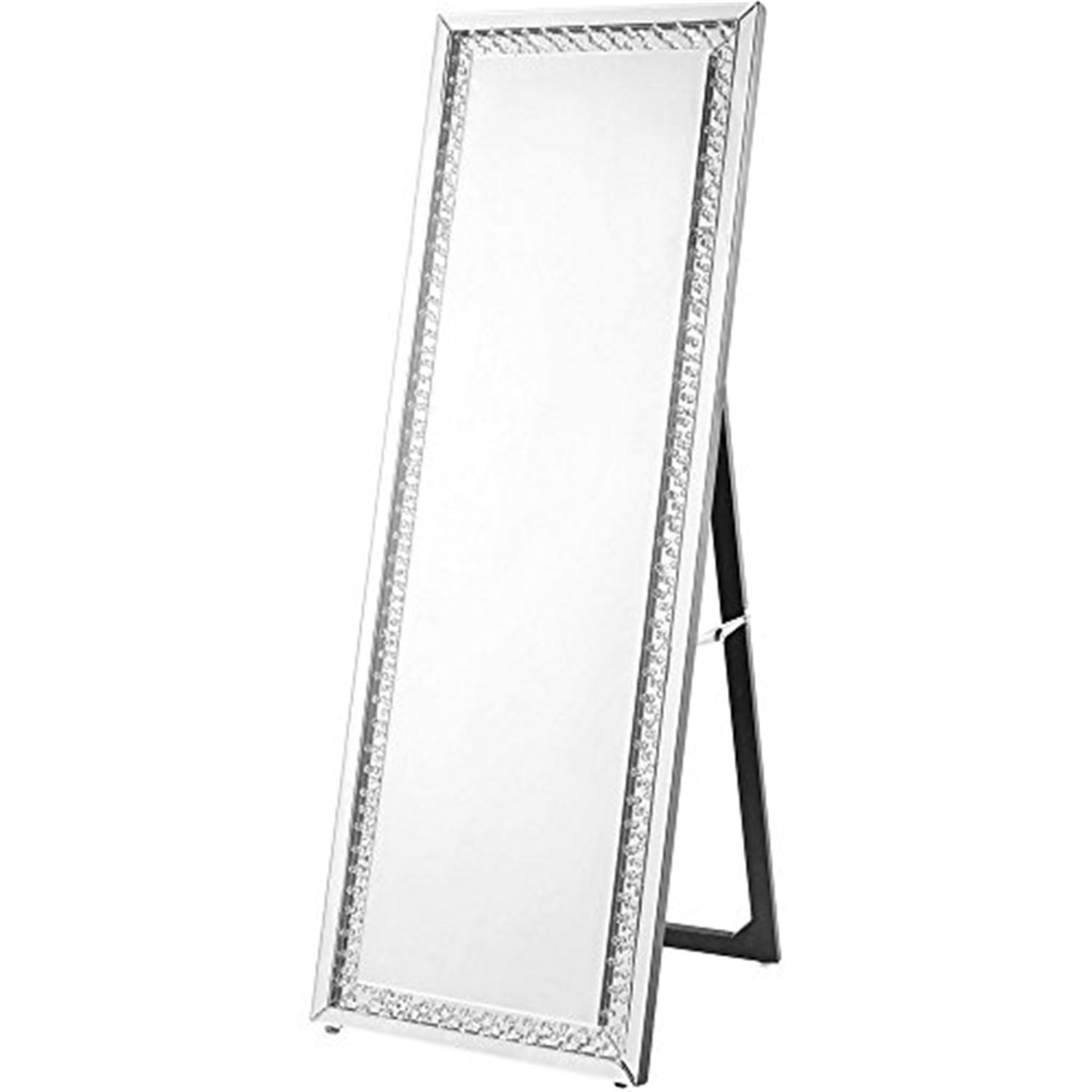 Glam 63" Silver Wood Full Length Vanity Mirror