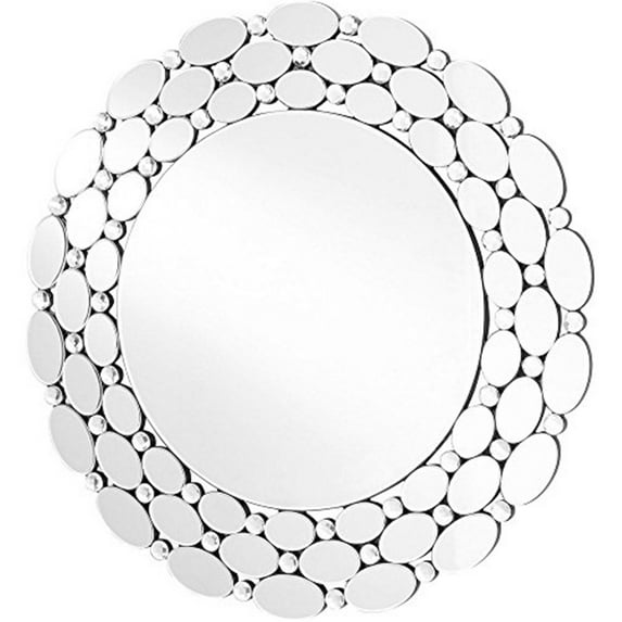 Sparkle 35 in. Contemporary Round Mirror in Clear
