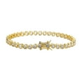 thumbnail image 1 of Sparkle 4*4MM Tennis Bracelets for Women 18K Gold Plated Classic Simulated Diamond Bracelet Heart Cut CZ Bracelets for Women Wedding Bridal Prom Jewelry Bracelets, 1 of 4
