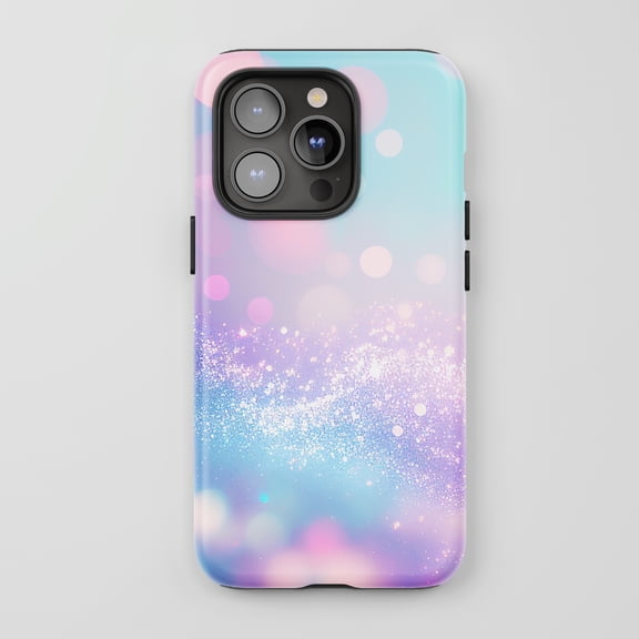 Sparkle Bokeh For All iPhone Series Tough Phone Case Dreamy Abstract Gradient Pink Purple Blue