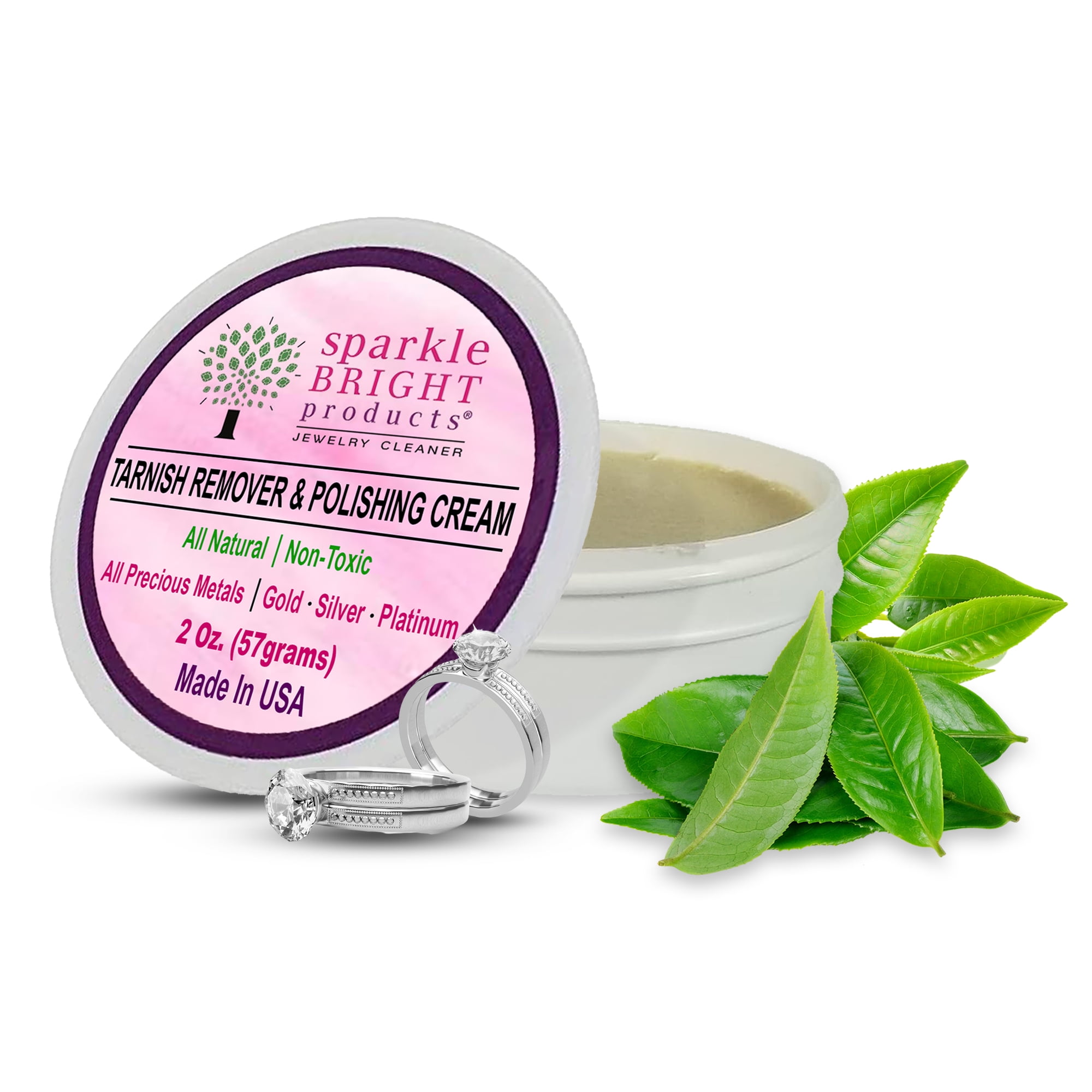 Sparkle Bright Products All-Natural Jewelry Cleaner, Tarnish Remover &  Polishing Cream - 2oz.