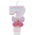thumbnail image 1 of Sparkle Butterfly Birthday Number Candle, Glitter Cake Topper for Girls Party Celebration,Number 7, 1 of 6