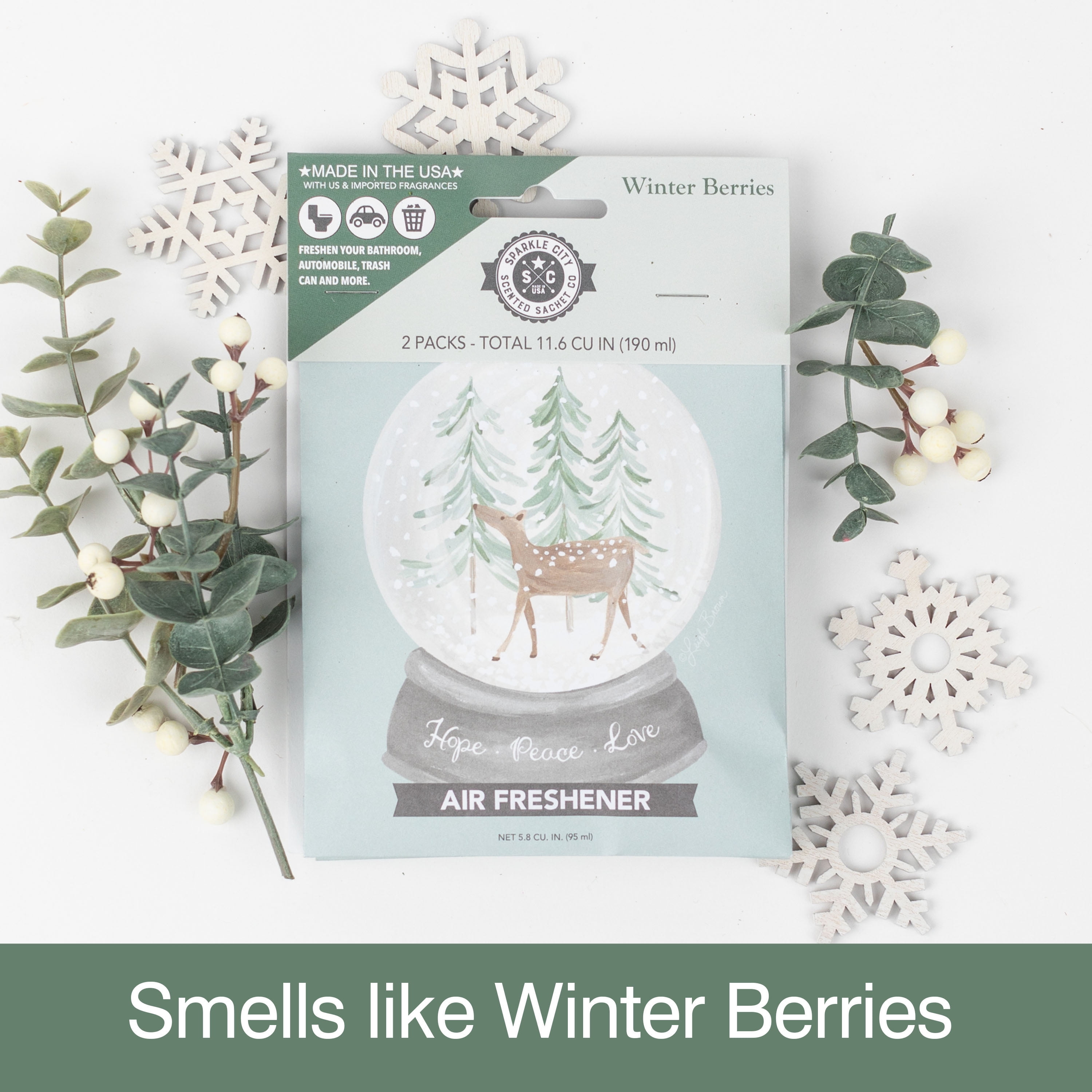 Sparkle City Scented Sachet 2 Pack, Snow Globe