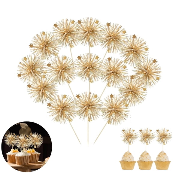 Sparkle Cocktail Picks,30pcs Birthday Party Sparkly Cake Decorations,QZS Glitter Party Supplies for Graduation Party Supplies