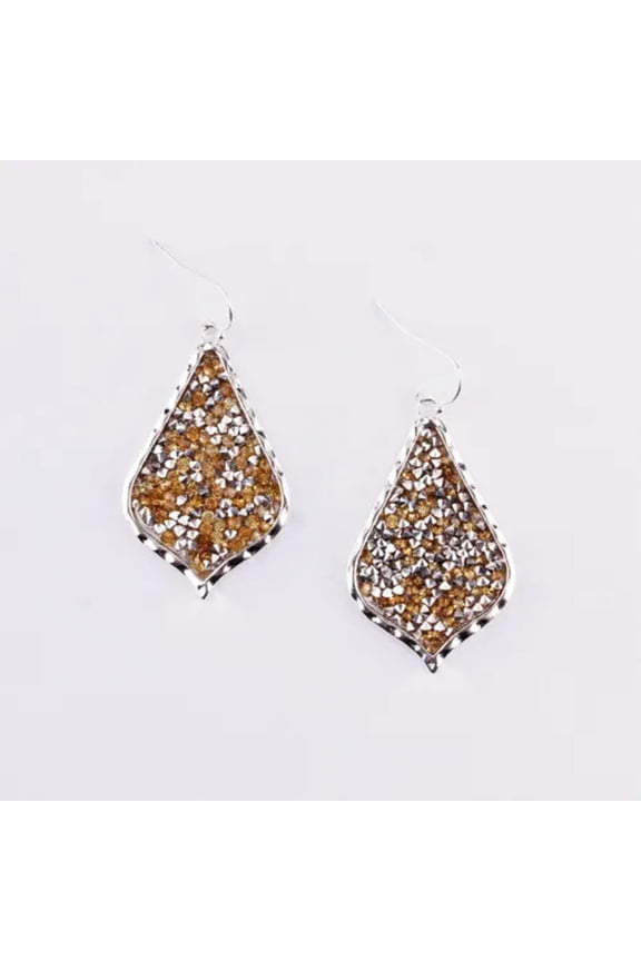 Sparkle Crystal Pave Teardrop Morocan Statement Rhinestones Earrings