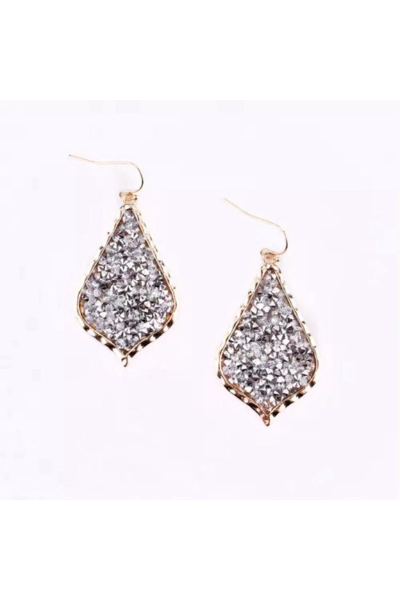 Sparkle Crystal Pave Teardrop Morocan Statement Rhinestones Earrings