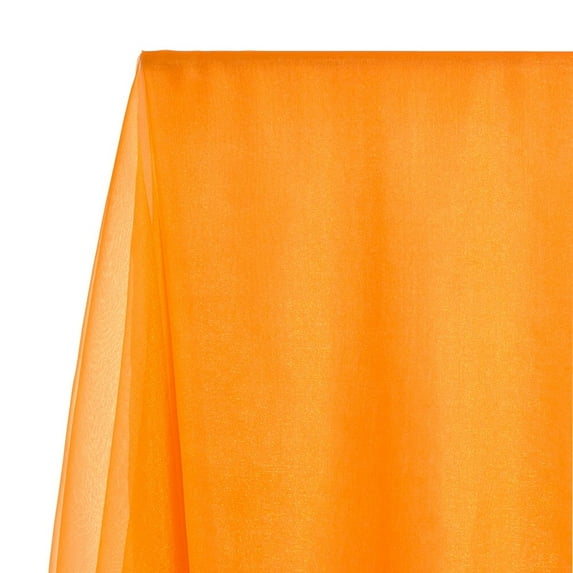 Sparkle Crystal Sheer Organza Fabric Shiny for Fashion, Crafts, Decorations 60 (Orange)