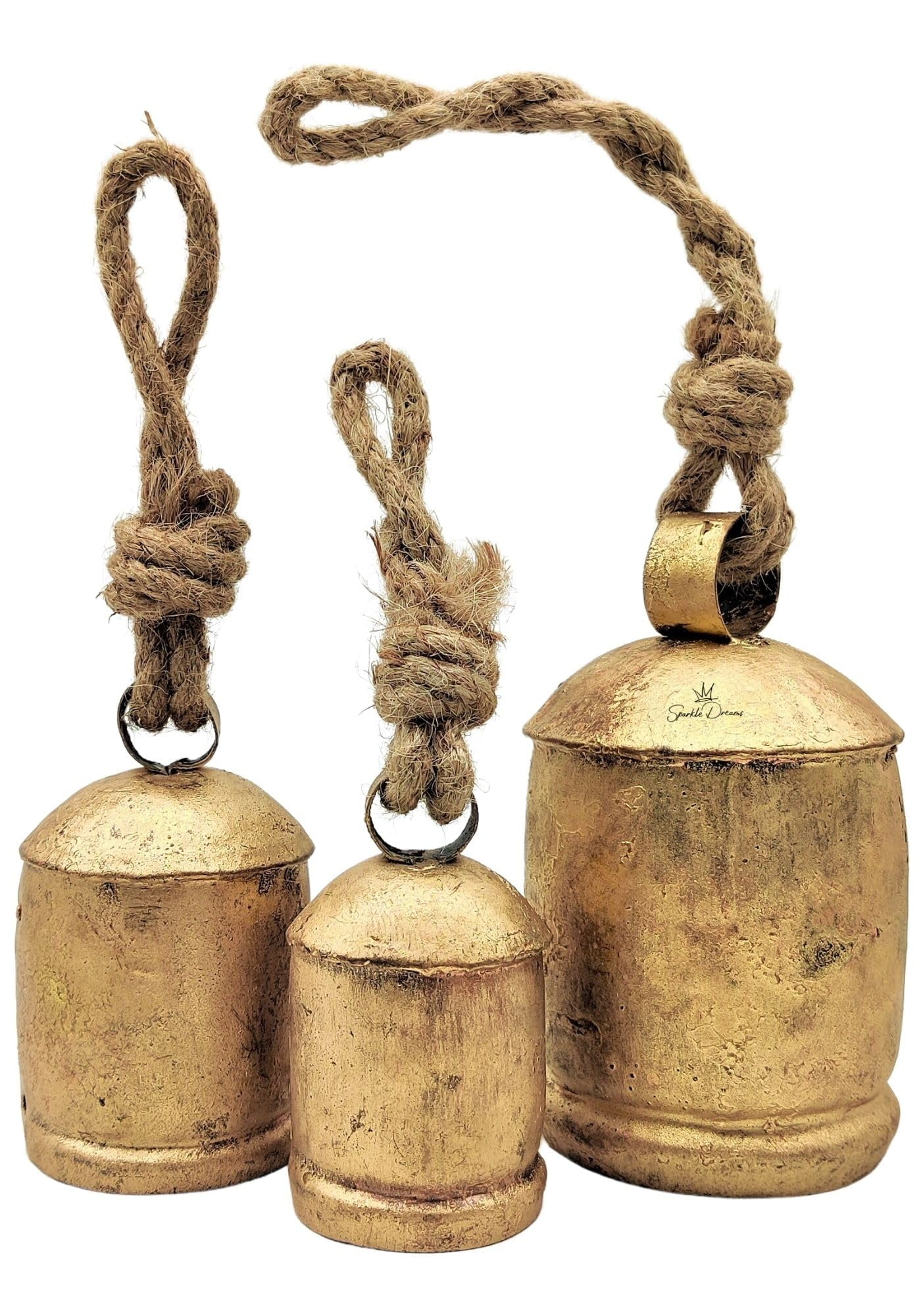 Sparkle Dreams Shabby Chic Vintage Country Style Rustic Metal Bells Set ...