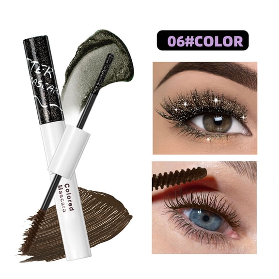 Sparkle Dual-Ended Mascara – 2-in-1 Tube with Black Mascara & Glitter Top Coat, for Festive Looks, Buildable Sparkle