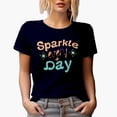 thumbnail image 1 of Sparkle Every Day, Motivational Beauty Themed Merch Gift for Makeup Artist or Lovers, Cosmetologists & Beauticians, Navy Blue T-Shirt, Medium, 1 of 5