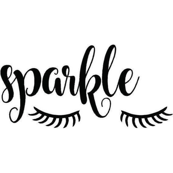 Sparkle Eye Lashes Vinyl Wall Decal - Vinyl Inspirational Quote 20"x10"