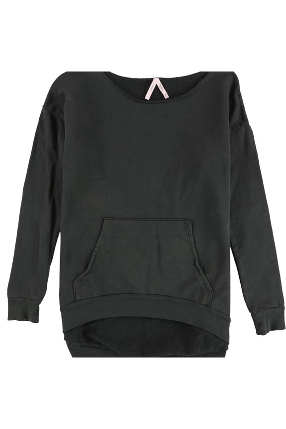 Womens Raw Edge Neckline Sweatshirt, Grey, Medium