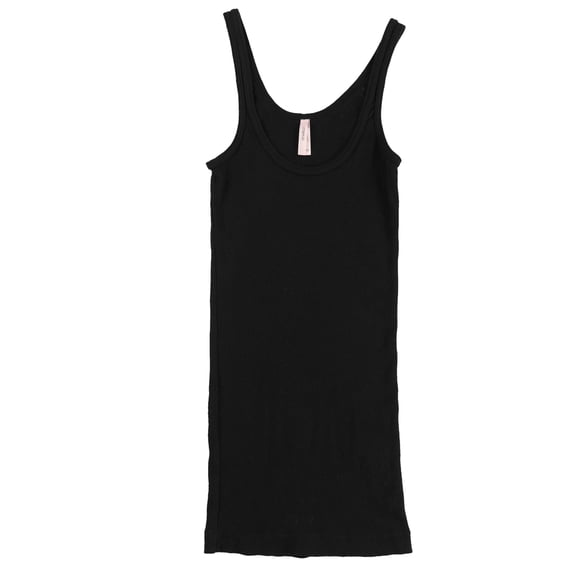 Sparkle & Fade Womens Ribbed Solid Tank Top, Black, X-Small