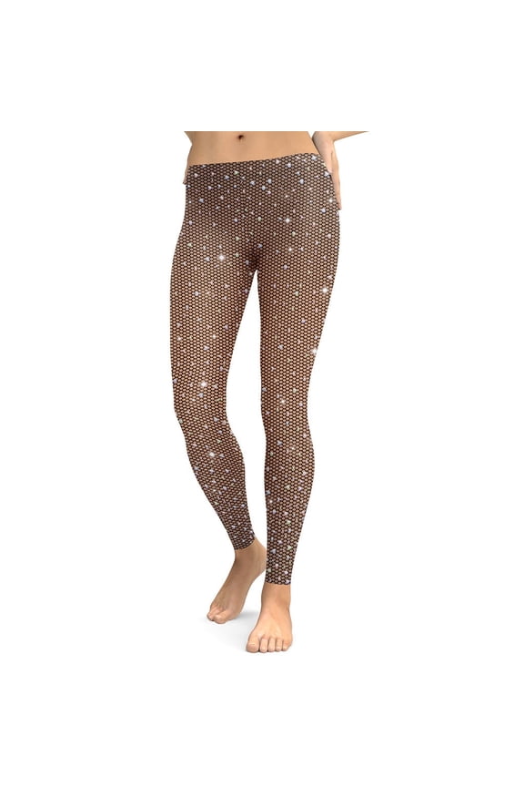 Sparkle Fishnet Print Leggings Size: M for Women | FIERCEPULSE