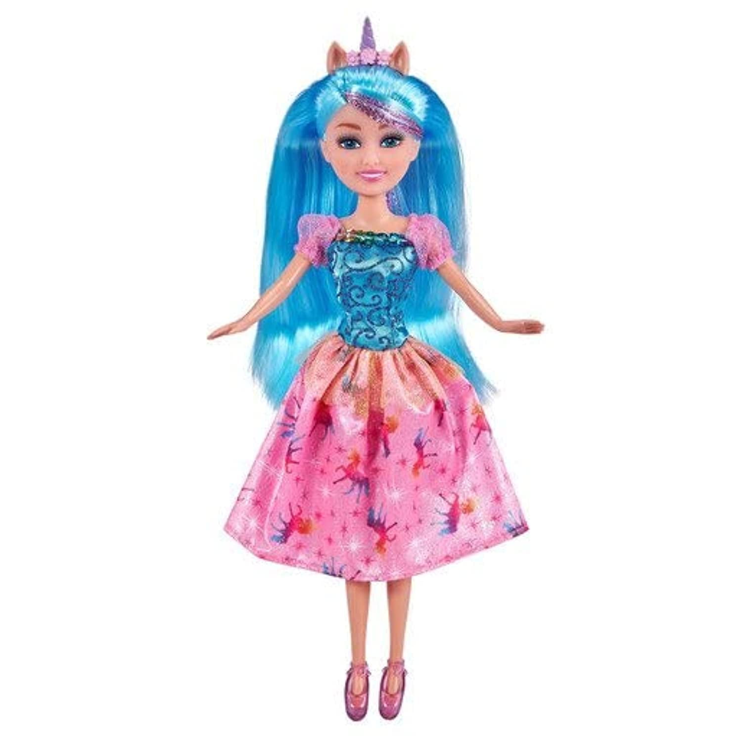 Little Adventures Unicorn Princess Doll Dress Set - Machine Washable, No Glitter, Crown Included