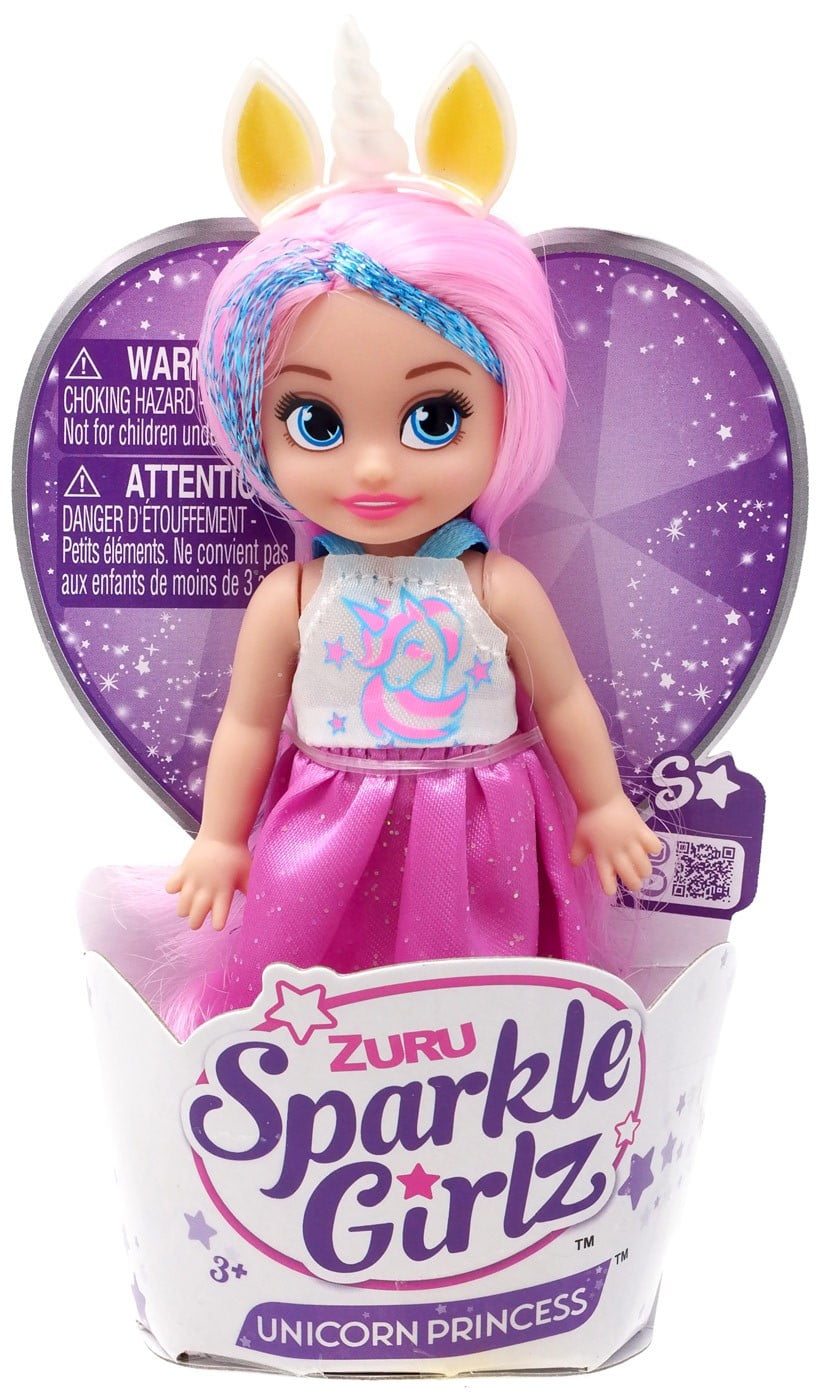 Sparkle Girlz Unicorn Princess Pink Hair & Dress Mini Doll