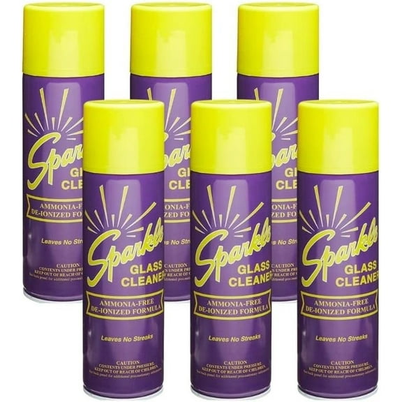 Sparkle Glass Cleaner Spray Ammonia Free - No Streaks - 20 Ounce Pack of 6