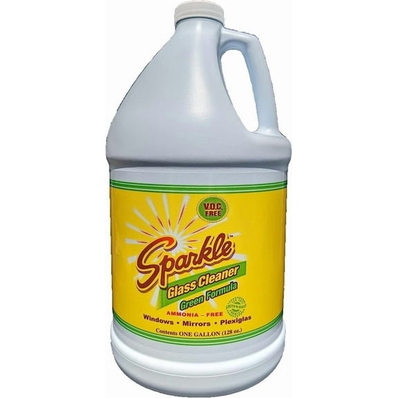 Sparkle Glass Cleaner, Green Formula, 1 Gallon Refill Bottle, 128 OZ