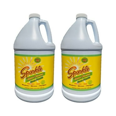 Sparkle Glass Cleaner Refill Bottle, Ammonia-Free Green Formula, V.O.C Free, Leaves No Streaks, One Gallon Refill Bottle (Pack of 2)