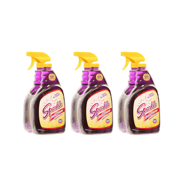 Sparkle Glass Cleaner Spray Bottle 2-Pack, Ammonia-Free Original Formula Heavy Duty Glass Cleaner, Leaves No Streaks, 33.8 FL OZ Spray Bottles (Pack of 3)