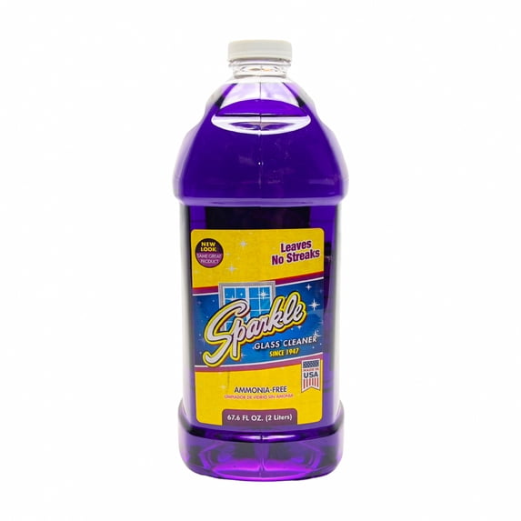 Sparkle Glass Cleaner Spray Refill 67.7 Ounce Bottle, Ammonia-Free Original Formula Heavy Duty Glass Cleaner, Leaves No Streaks, 2 Liter Refill Bottle (Pack of 2)