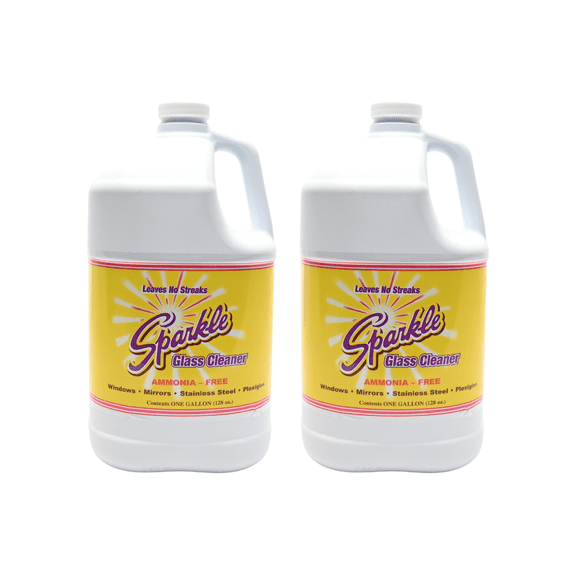 Sparkle Glass Cleaner Spray Refill Bottle, Ammonia-Free Glass Cleaner, Leaves No Streaks, One Gallon Refill Bottle (Pack of 2)