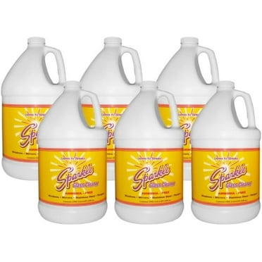 Sparkle Glass Cleaner Spray Refill Bottle, Ammonia-Free Glass Cleaner, Leaves No Streaks, One Gallon Refill Bottle Pack of 6