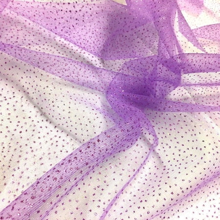 Sparkle Glitter Tulle Fabric Wedding Decoration Craft Event 60" Wide Sold BTY - Lilac