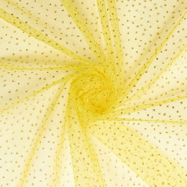 Sparkle Glitter Tulle Fabric Wedding Decoration Craft Event 60" Wide Sold BTY - Yellow