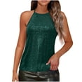 thumbnail image 1 of Sparkle Halter Vest Shirts for Women Dressy Sequin Sleeveless Party Blouse Sexy Backless Streetwear Tank Tops, 1 of 9