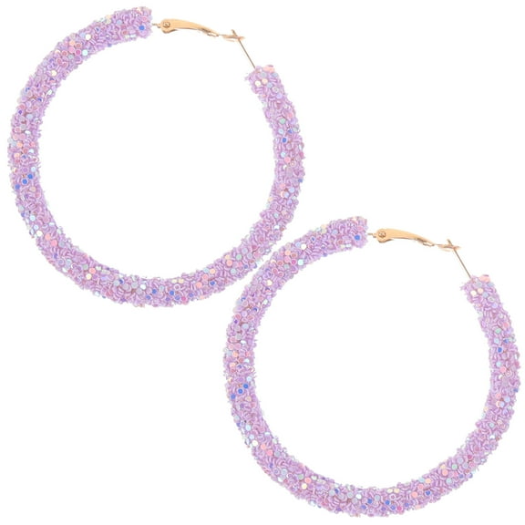 Sparkle Hoop Earrings Gold Sequin Circle Fashion Hoops