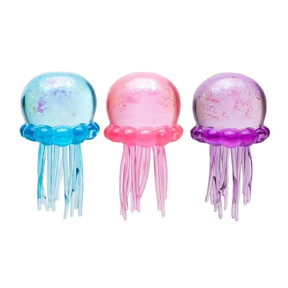 Sparkle Jellyfish Stress Reliever, 8.2cm Portable Ocean-Themed Squishy, Fidget Toys Squishy Stress Toys for Desk Decor & Gifting (Pink)