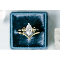 Sparkle Jewels 1.50Ct Marquise Cut CZ Bride Wedding Ring Set 14K Yellow Gold Plated