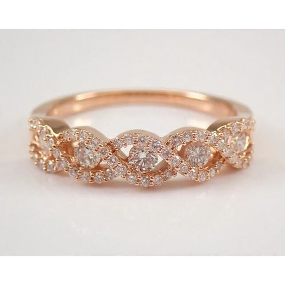 Sparkle Jewels 14K Rose Gold Plated Engagement Women's Ring Round Cut Cubic Zirconia