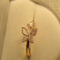 thumbnail image 1 of Sparkle Jewels 14K Yellow Gold Plated Enagagement Butterfly Ring Round Cut Diamond, 1 of 3