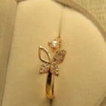 thumbnail image 1 of Sparkle Jewels 14K Yellow Gold Plated Enagagement Butterfly Ring Round Cut Diamond, 1 of 3
