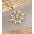 thumbnail image 1 of Sparkle Jewels 14K Yellow Gold Plated Round Cubic Zirconia Women's Starburst Pendant Necklace, 1 of 3