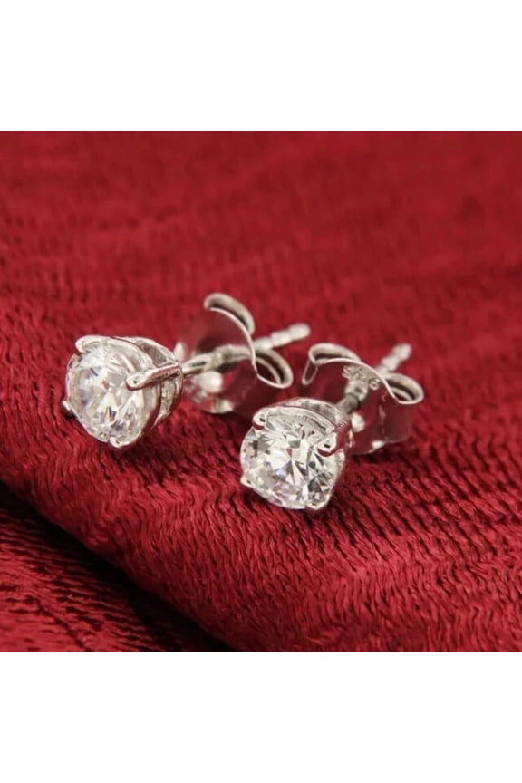 1CT Diamond Women Fancy With Beauty Cute Stud Earrings 14k White Gold Plated
