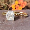 thumbnail image 1 of Sparkle Jewels 2Ct Radiant Cut CZ Wadding Bridal Ring Set 14K Yellow Gold Plated, 1 of 5