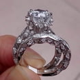 thumbnail image 1 of Sparkle Jewels 925 Silver Plated Ethnic Vintage Christmas Ring 2Ct Cubic Zirconia Bridal Set, 1 of 6