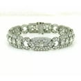 thumbnail image 1 of Sparkle Jewels Round Cubic Zirconia Art Deco Unisex Bracelet 14K White Gold Finish Silver, 1 of 1