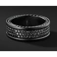 thumbnail image 1 of Sparkle Jewels Round Cubic Zirconia Black Cubic Zirconia Men's Eternity Wedding Band Ring 14K Black Gold Finish Silver, 1 of 3